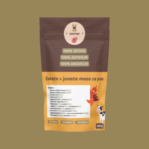 Ćureće i juneće meso za pse, slika pakovanja